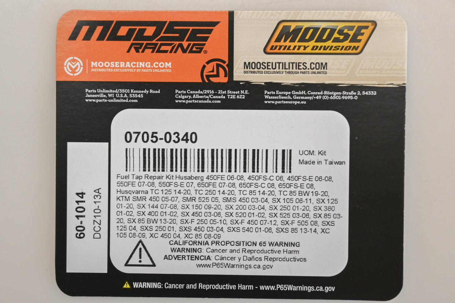 Moose Racing 0705-0340, 60-1014 Fuel Tap Repair Kit NOS