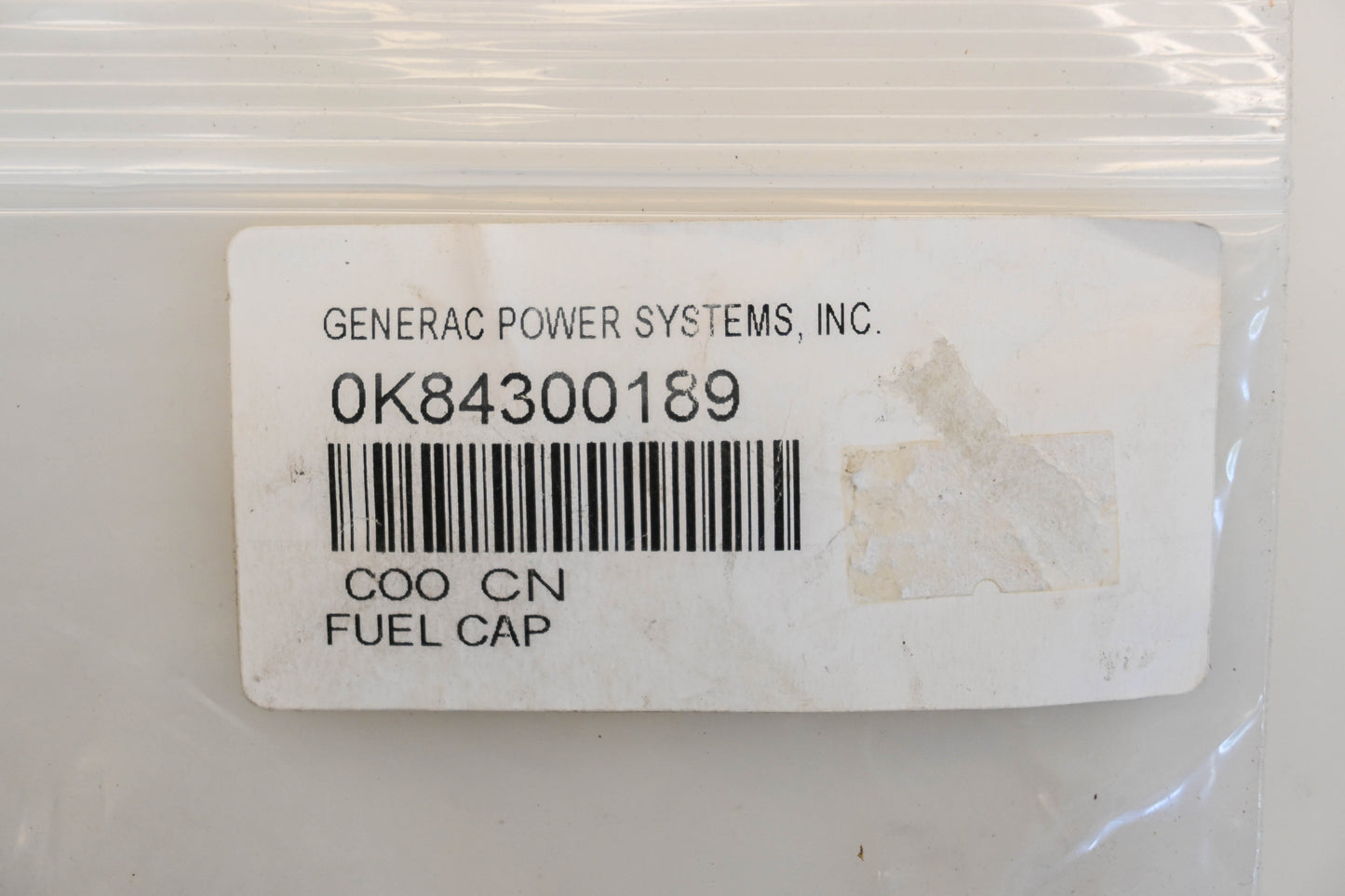 Generac 0K84300189 Fuel Cap Assembly NOS