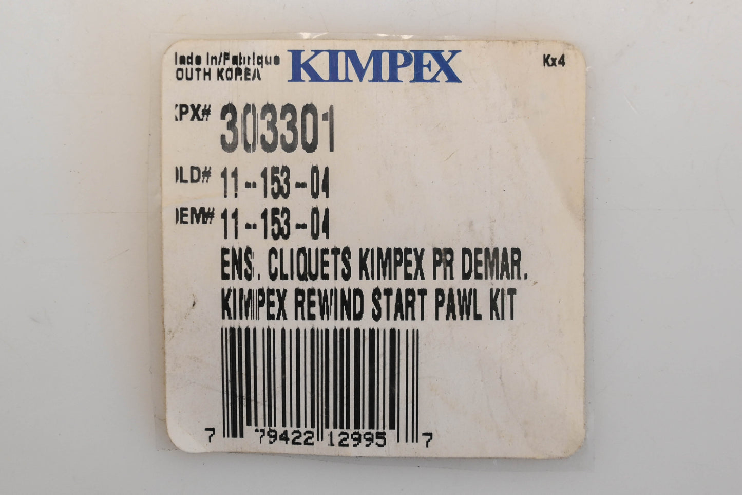 Kimpex 303301, 11-153-04 Starter Pawl Kit NOS