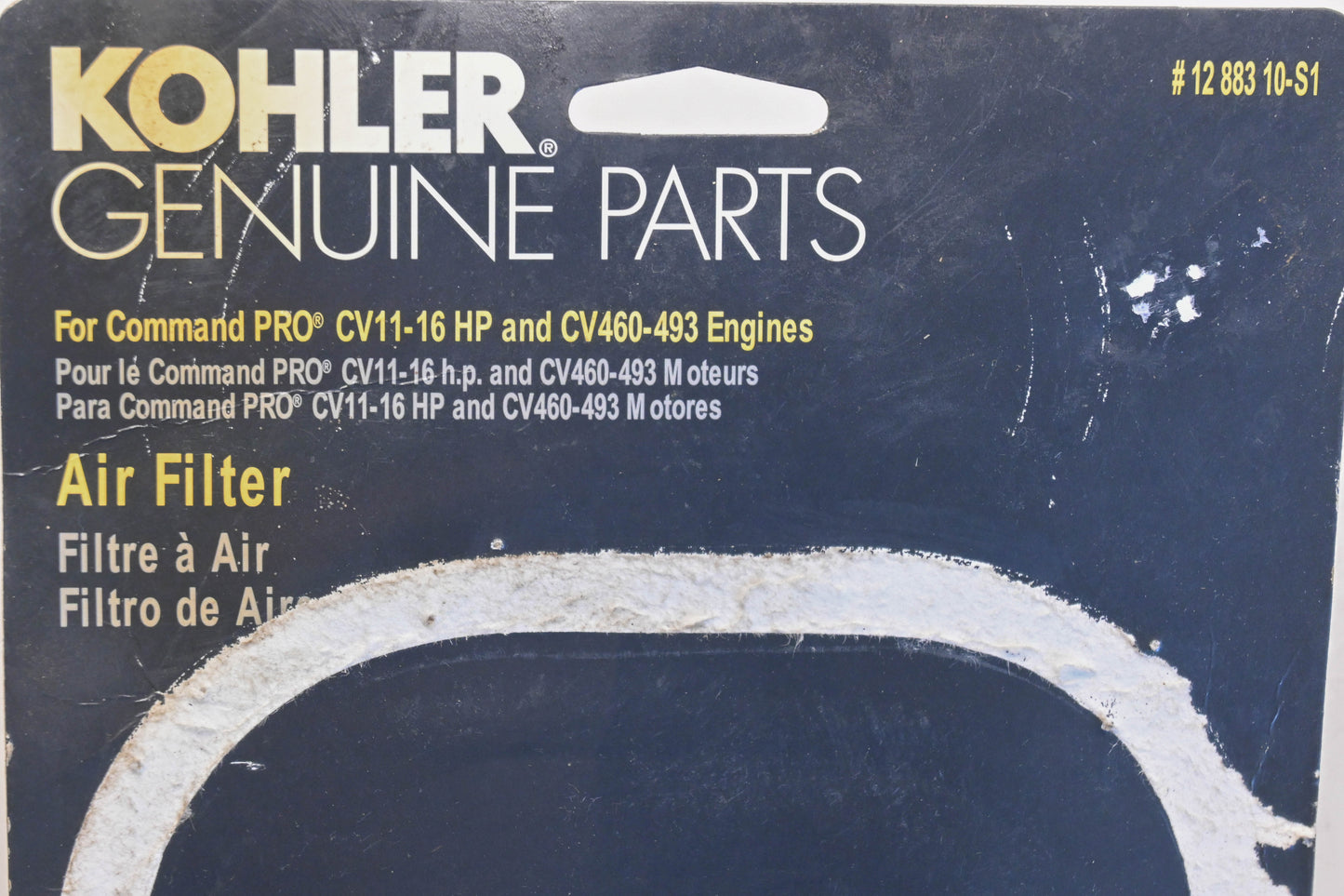 Kohler 12 883 10-S1, 12 883 16, 12 883 10 Air Filter NOS