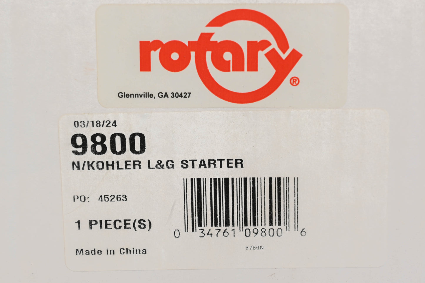 Rotary 26-9800, 41-098-06-S Starter Assembly NOS