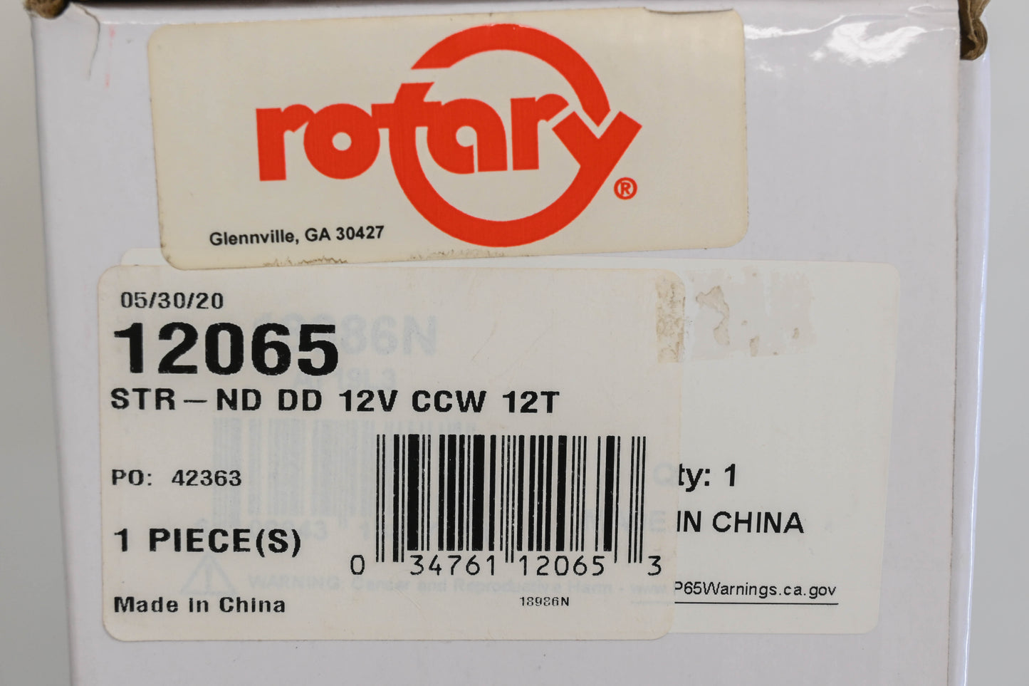 Rotary 26-12065, 31200-ZJ4-831, 1026656-01 Starter Assembly NOS