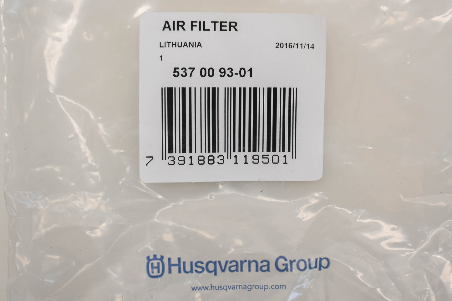 New OEM Husqvarna 537 00 93-01, 537009301 Air Filter NOS