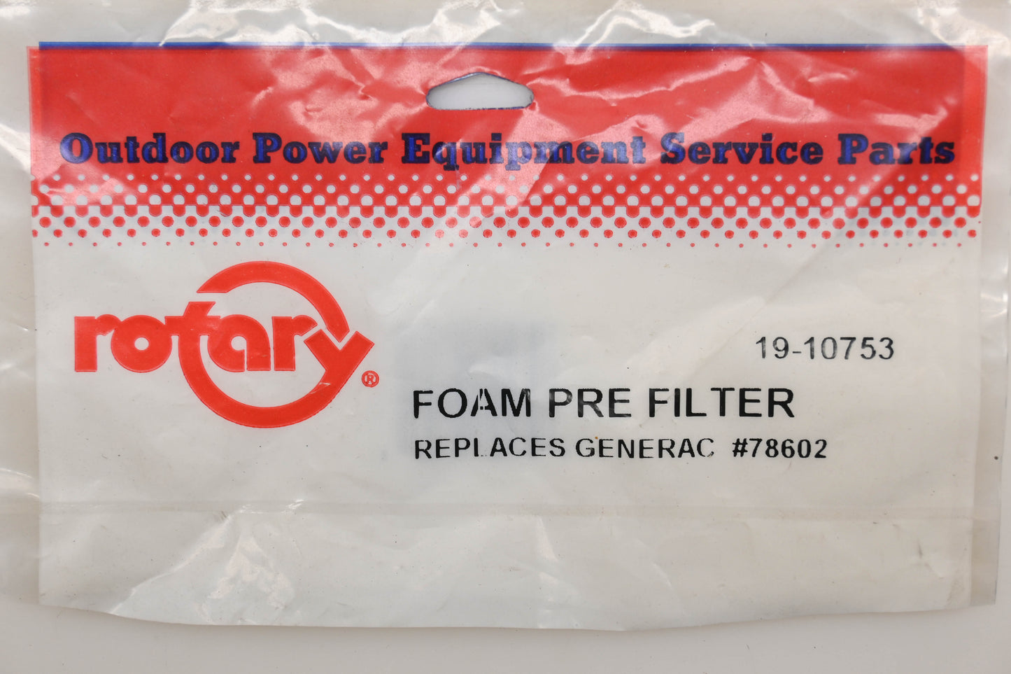 Rotary 19-10753, 78602 Foam Pre-Filters Qty 2 NOS