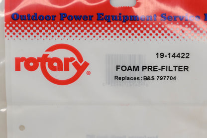 Rotary 19-14422, 797704 Foam Pre-Filters Qty 2 NOS