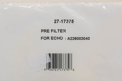 Rotary 27-17375, A226002040 Foam Pre-Filter NOS