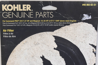 Kohler 45 883 02-S1, 4588302S1 Air Filter Kit NOS