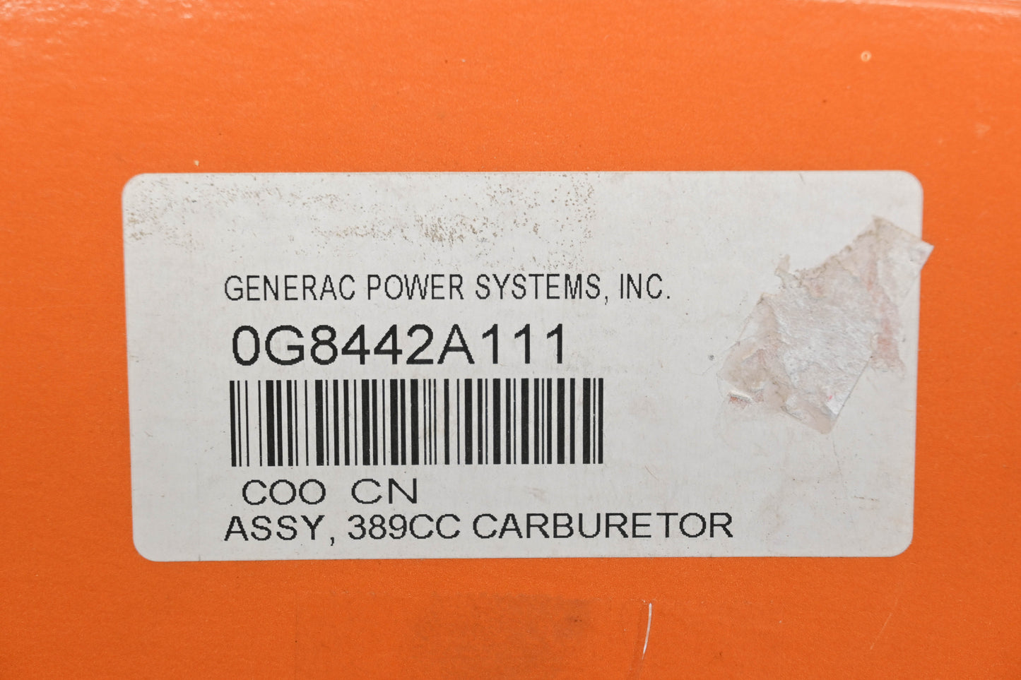Generac 0G8442A111 Carburetor Assembly NOS