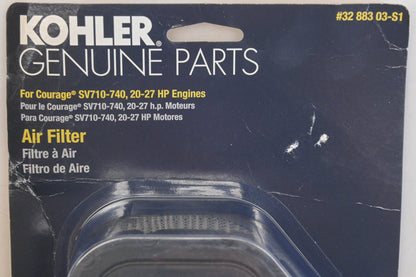 Kohler 32 883 03-S1, 3288303S1 Air Filter Kit NOS