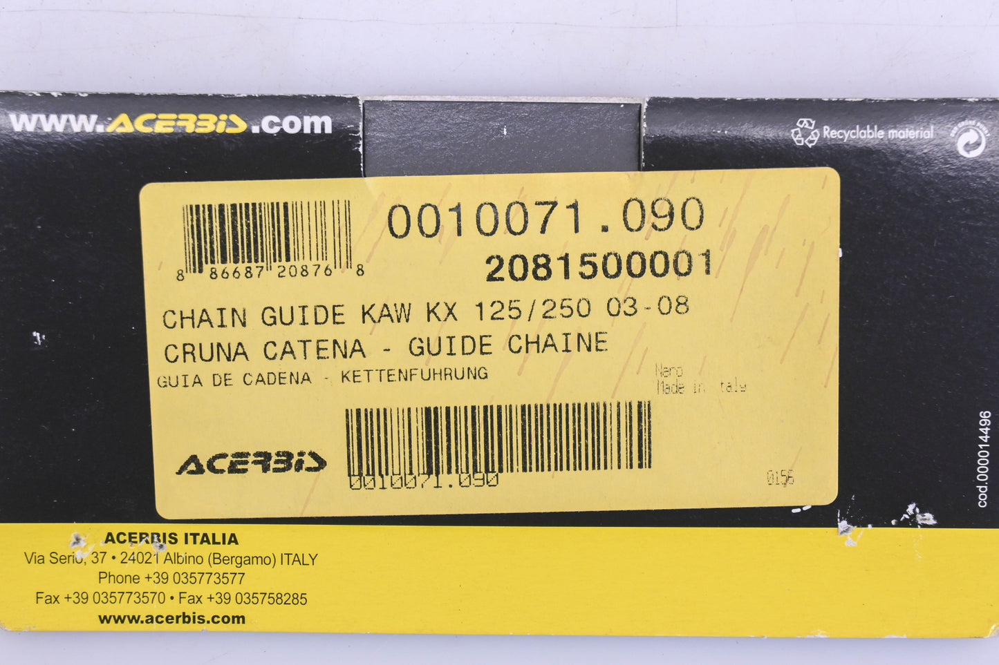 Acerbis 0010071.090, 2081500001 Chain Guide Kit NOS