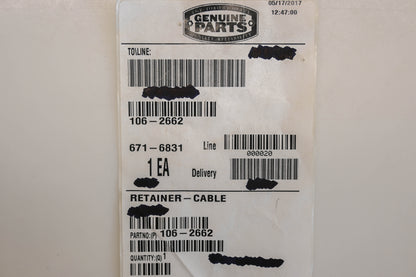 Toro 106-2662 Cable Retainer NOS