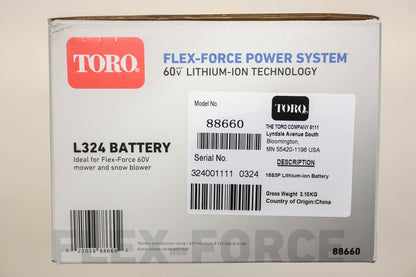 Toro 88660, L324 60V-6AH-324W Lithium-Ion Battery NOS