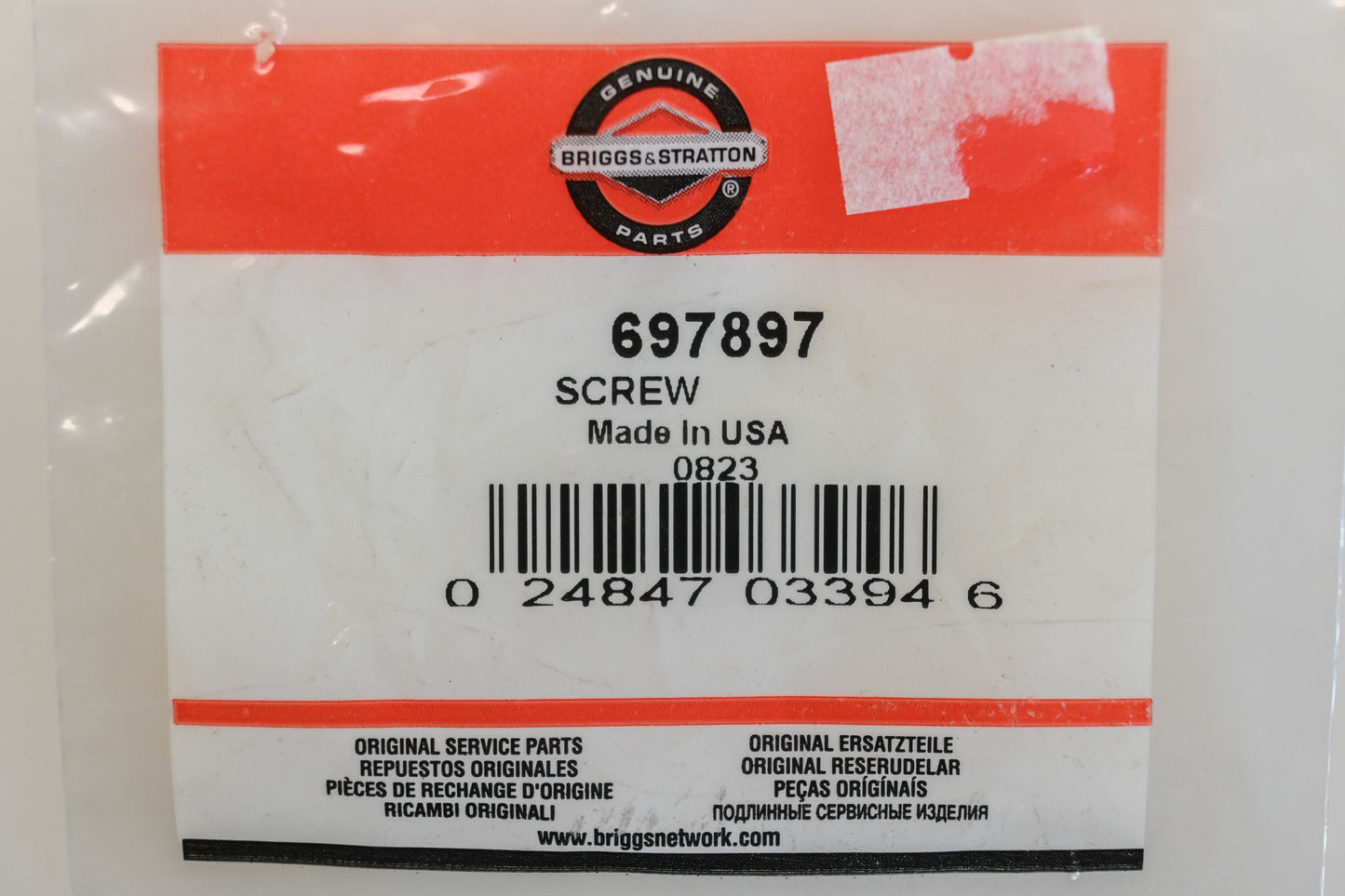 New OEM Briggs & Stratton 697897 Screws Qty 2 NOS