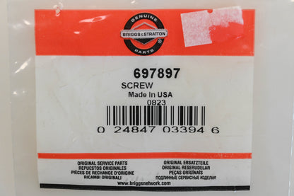 New OEM Briggs & Stratton 697897 Screws Qty 2 NOS