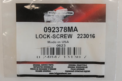 New OEM Briggs & Stratton 092378MA Lock Screw NOS