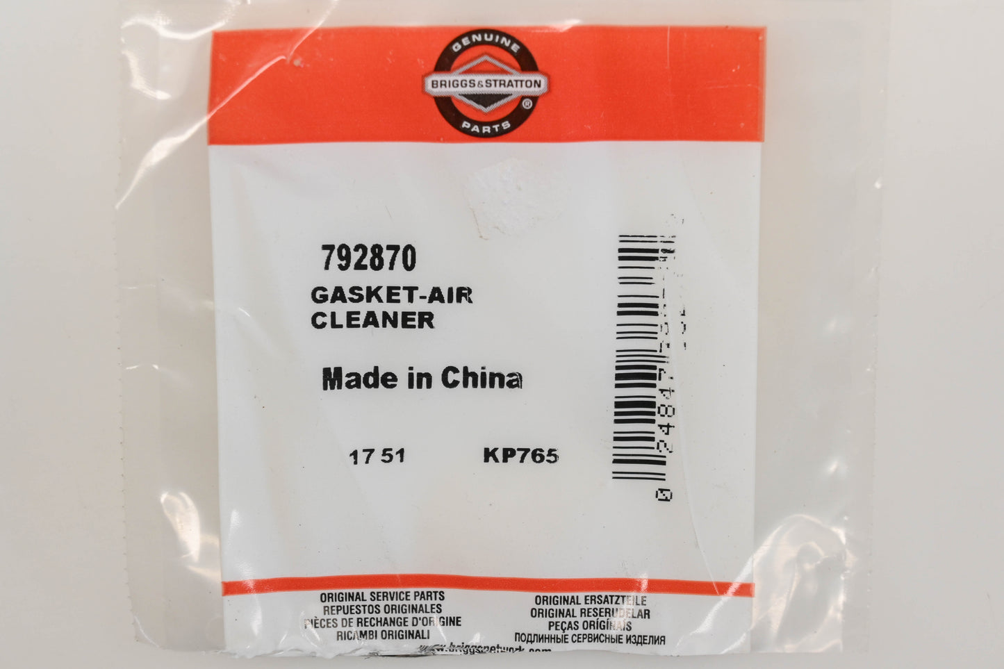 New OEM Briggs & Stratton 792870 Air Cleaner Gaskets Qty 2 NOS