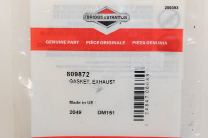 New OEM Briggs & Stratton 809872 Exhaust Gaskets Qty 2 NOS