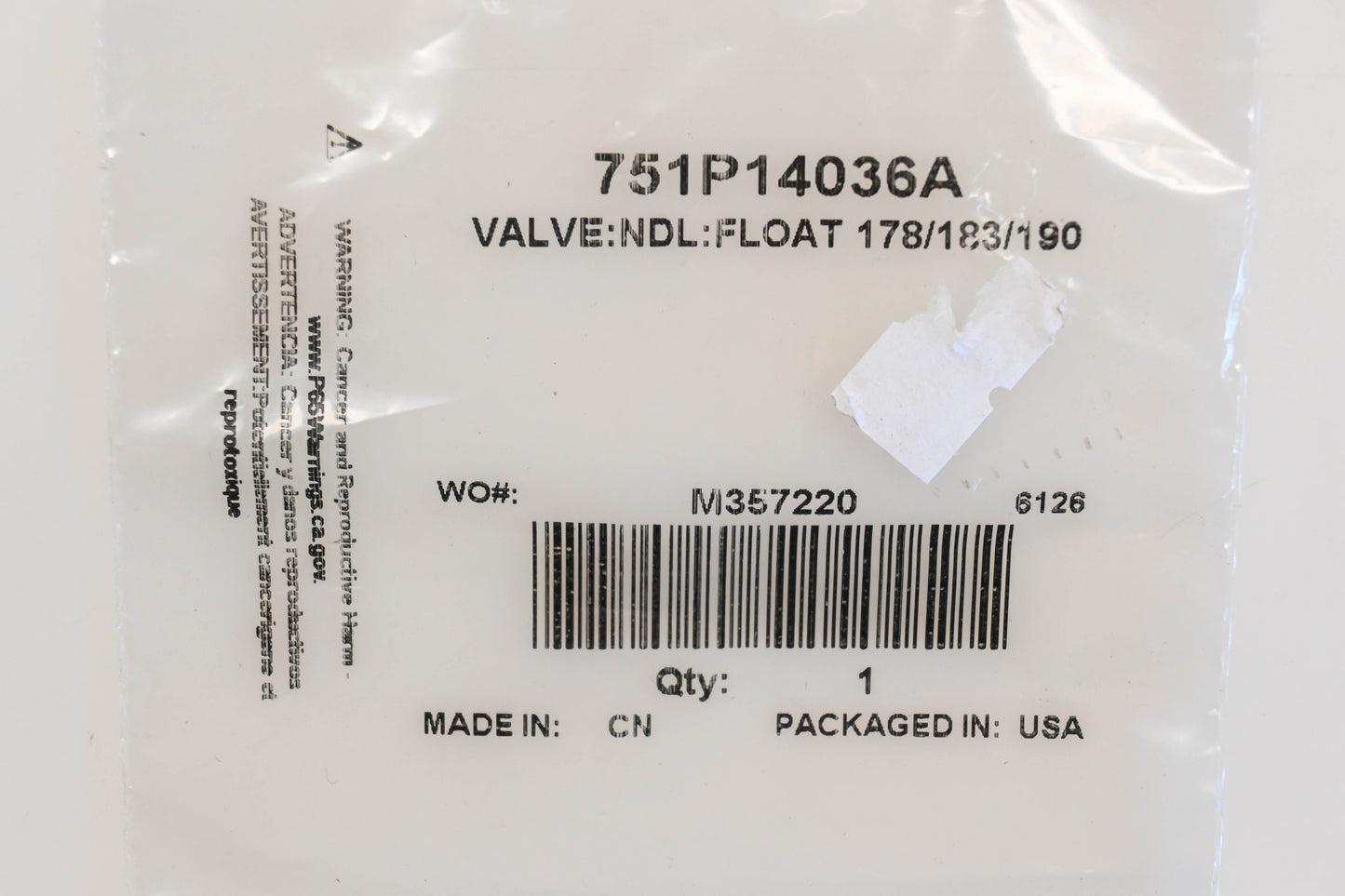 MTD 751P14036A Needle Valve NOS