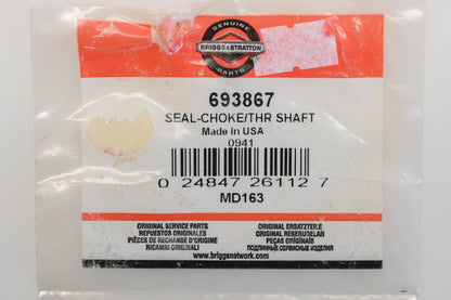 New OEM Briggs & Stratton 693867 Choke/Throttle Shaft Seal NOS