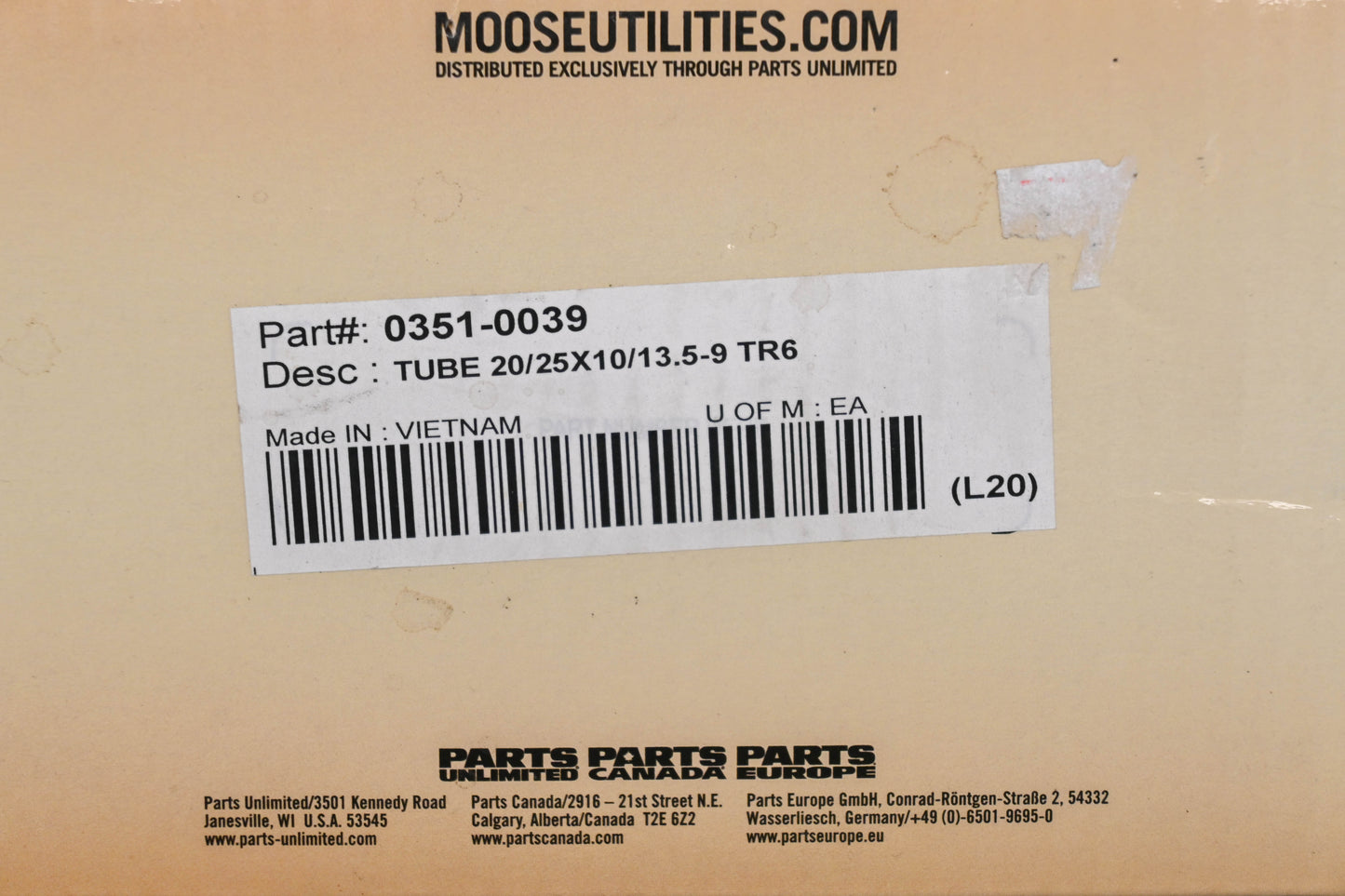 Moose Utility 0351-0039 20/25 x 10/13.5-9 TR6 Inner Tube NOS