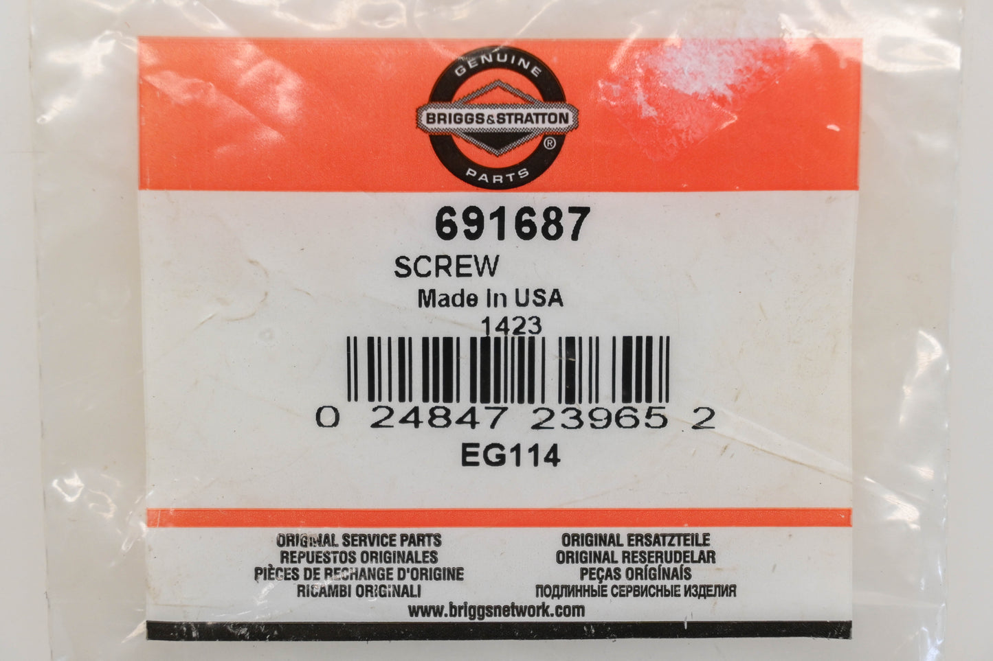 New OEM Briggs & Stratton 691687 M5-0.8 x 44mm Screws Qty 3 NOS