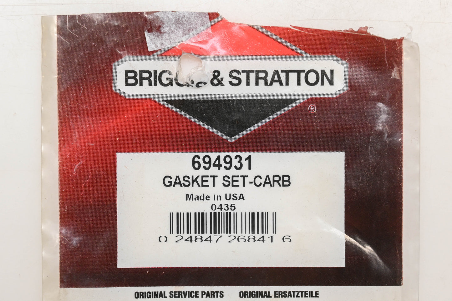 New OEM Briggs & Stratton 694931 Carburetor Gasket Kit NOS