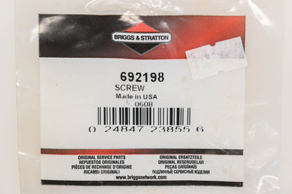New OEM Briggs & Stratton 692198 1/4"-20 x 7/16" Screws Qty 2 NOS