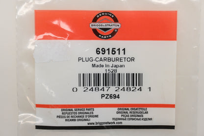 New OEM Briggs & Stratton 691511 Carburetor Plug Kit NOS