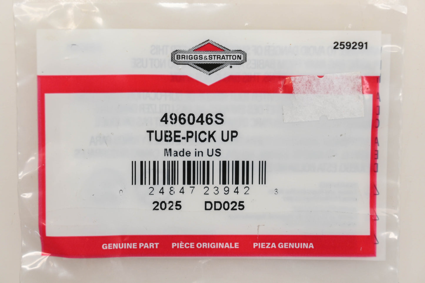 New OEM Briggs & Stratton 496046S Fuel Pick-Up Tubes Qty 2 NOS