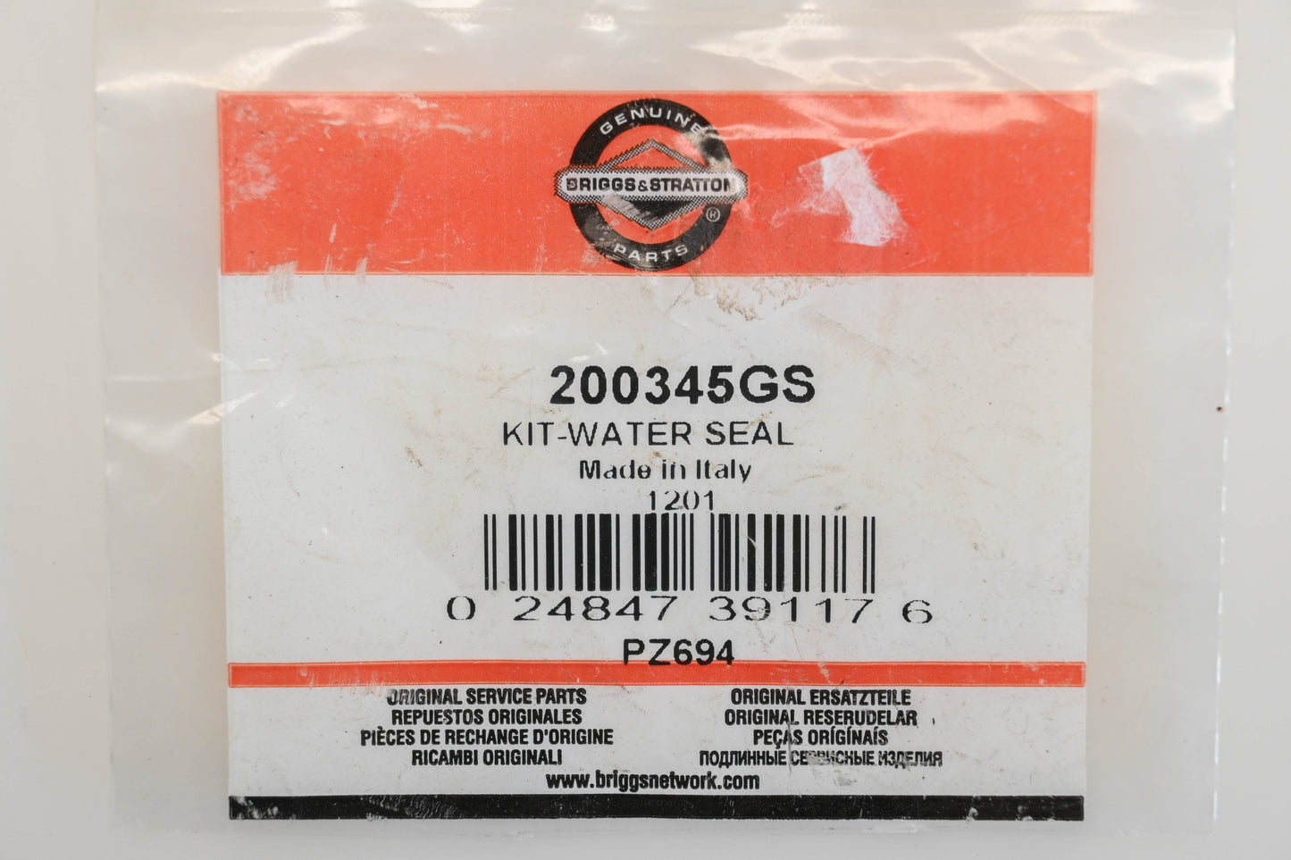 New OEM Briggs & Stratton 200345GS Pressure Washer Pump Seal Kit NOS