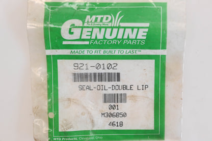 MTD 921-0102 Double Lip Oil Seal NOS