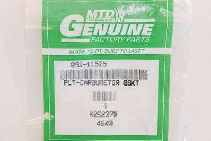 MTD 951-11525 Carburetor Gasket NOS
