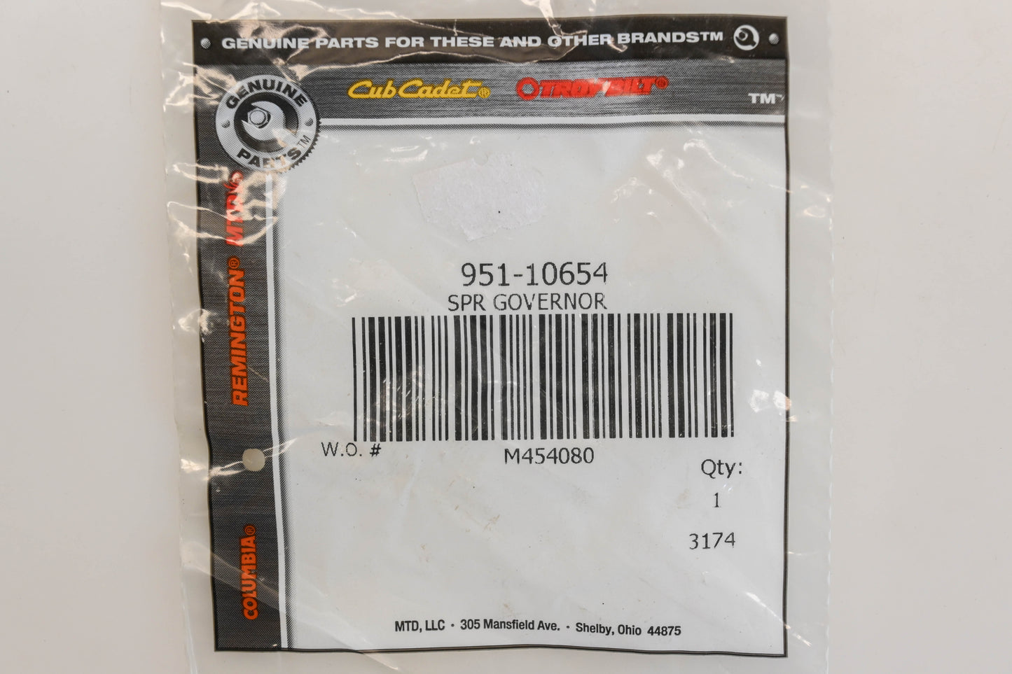MTD 951-10654 Governor Spring NOS