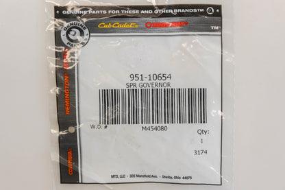 MTD 951-10654 Governor Spring NOS