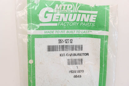 MTD 951-12712 Carburetor Repair Kit NOS