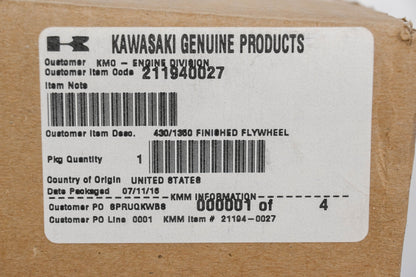 New OEM Kawasaki 21194-0027 Flywheel Kit NOS