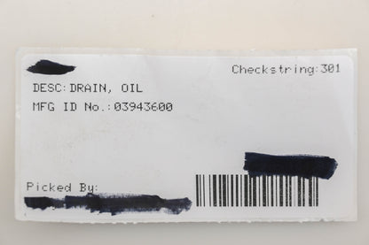 Ariens 03943600 Oil Drain NOS