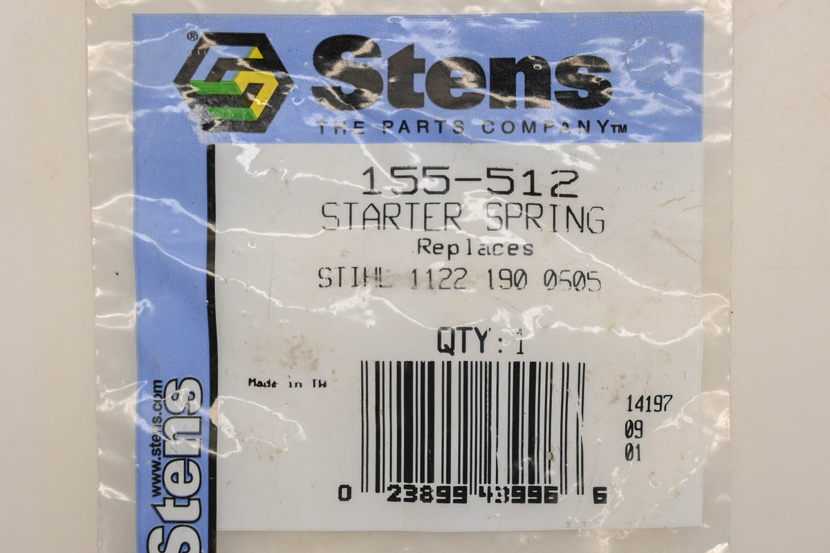 Stens 155-512 Starter Recoil Spring NOS