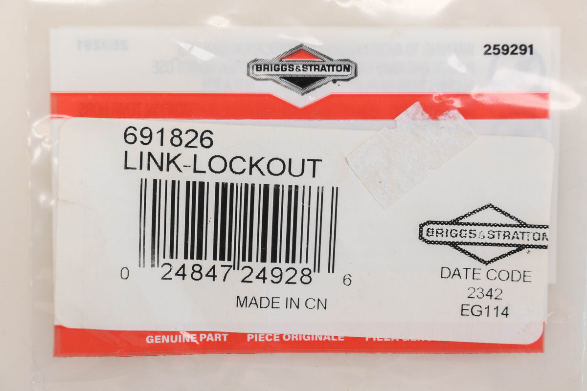 New OEM Briggs & Stratton 691826 Lockout Link NOS