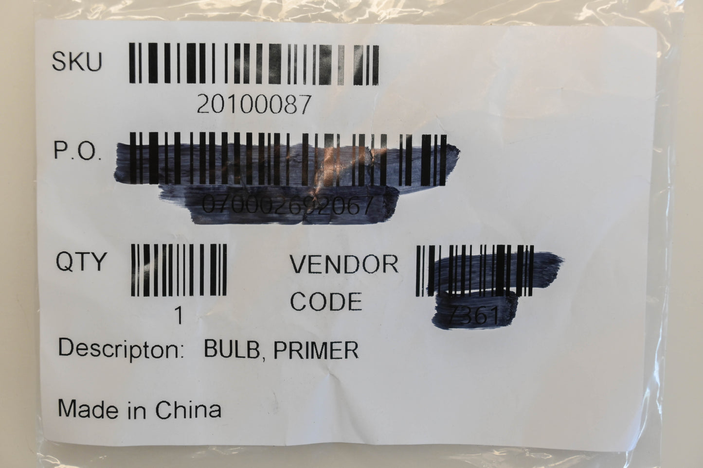 Ariens 20100087 Primer Bulb NOS