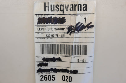 New OEM Husqvarna 539 97 78-57, 539977857 Grip Lever NOS