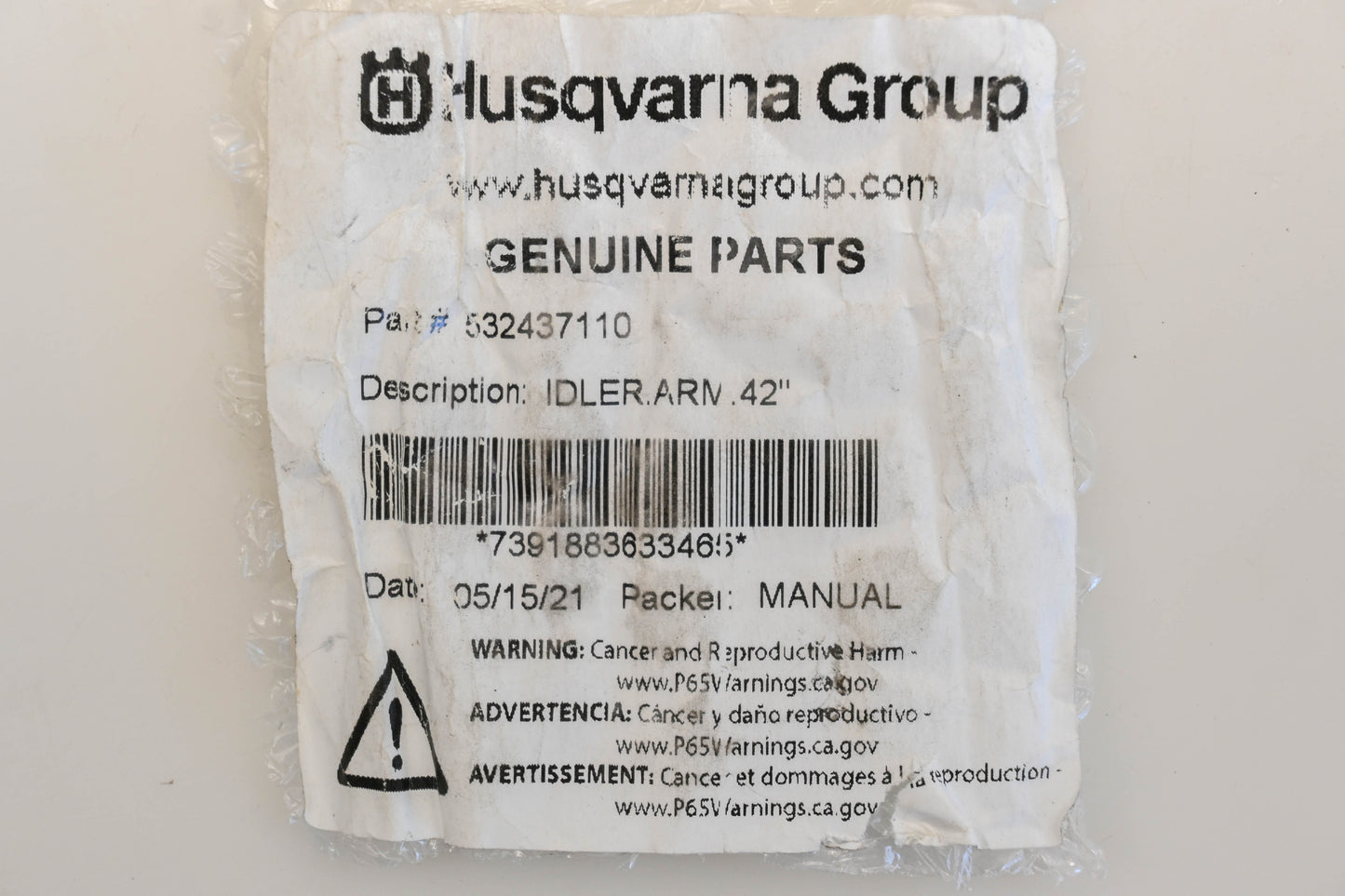 New OEM Husqvarna 532437110 Idler Arm NOS