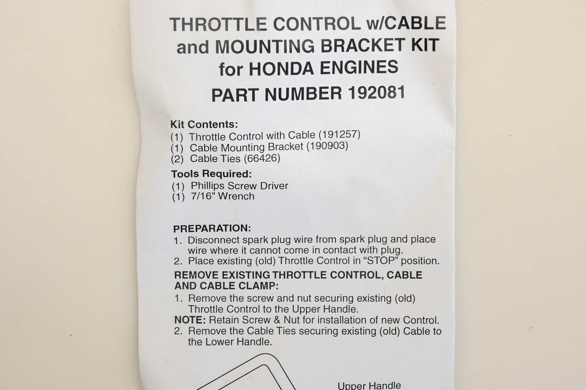 Aftermarket 192081 Throttle Control Kit NOS