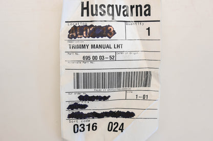 New OEM Husqvarna 695 00 03-52, 695000352 Manual LHT Trimmer Head Assembly NOS