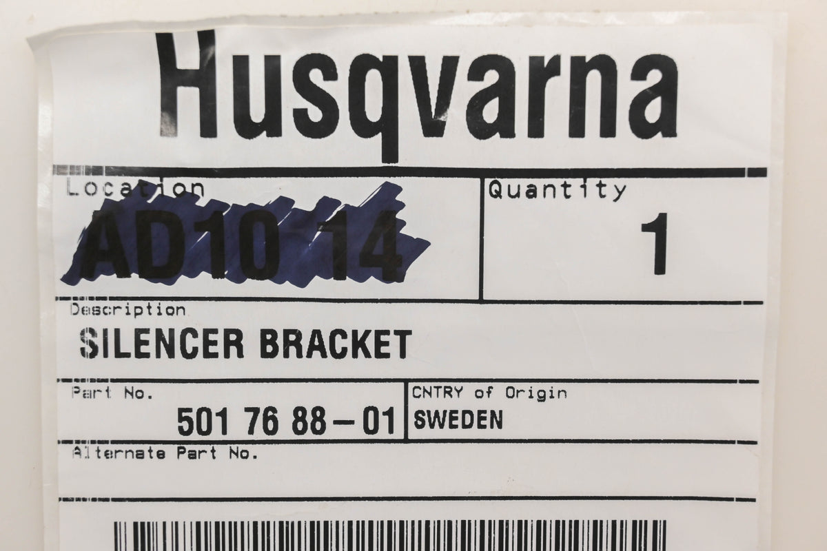 New OEM Husqvarna 501 76 88-01, 501768801 Muffler Support Bracket NOS