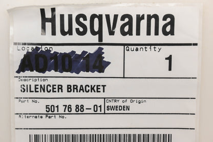 New OEM Husqvarna 501 76 88-01, 501768801 Muffler Support Bracket NOS