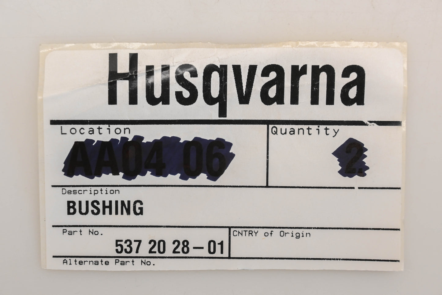 New OEM Husqvarna 537 20 28-01, 537202801 Bushing NOS