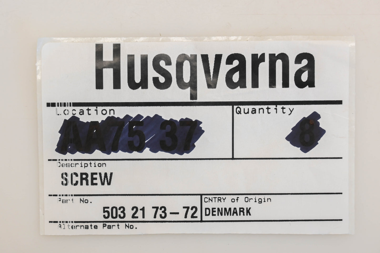 New OEM Husqvarna 503 21 73-72, 503217372 M5 x 21mm Screws Qty 2 NOS