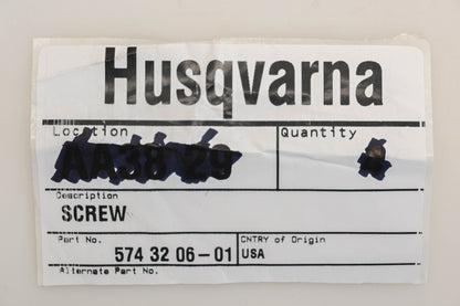 New OEM Husqvarna 574 32 06-01, 574320601 M5-0.8 x 25mm Screw NOS