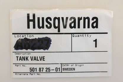 New OEM Husqvarna 501 87 25-01, 501872501 Tank Valve NOS